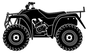 Black ATV icon for Weller Salvage toys, powersports, and motorcycle salvage.